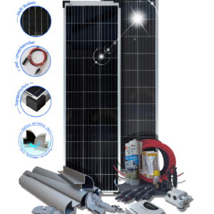Solarset 160 Watt PREMIUM Multibusbar Solarmodule mit MPPT-Laderegler Victron Energy für Wohnmobile