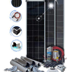 Solarset 240 Watt PREMIUM Multibusbar Solarmodule mit MPPT-Laderegler Victron Energy für Wohnmobile